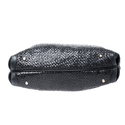 Pre Owned Anya Hindmarch Black Woven Leather Huxley Tote