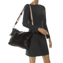 Pre Owned Anya Hindmarch Black Woven Leather Huxley Tote