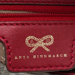 Anya Hindmarch Red/Cream Python,Leather and Stingray Stripy Gracie Flap Bag