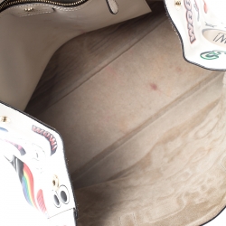 Pre Owned Anya Hindmarch Multicolor Embossed Sticker Leather Small Ebury Tote