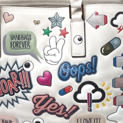 Pre Owned Anya Hindmarch Multicolor Embossed Sticker Leather Small Ebury Tote