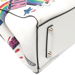 Pre Owned Anya Hindmarch Multicolor Embossed Sticker Leather Small Ebury Tote