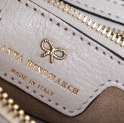 Pre Owned  Anya Hindmarch White Leather Have a nice Day Georgiana Clutch 