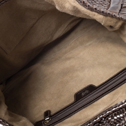 Pre Owned Anya Hindmarch Metallic SIlver Woven Leather Neeson Bag