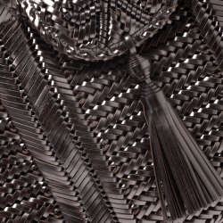 Pre Owned Anya Hindmarch Metallic SIlver Woven Leather Neeson Bag