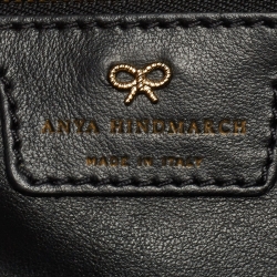 Pre Owned Anya Hindmarch Black Leather Ebury All Over Stickers Tote