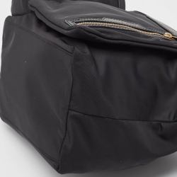 Pre Owned Anya Hindmarch Black Nylon and Leather Multi Pocket Tote