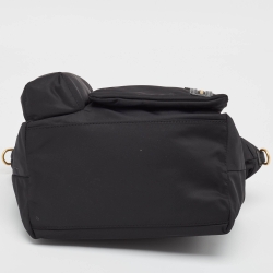 Pre Owned Anya Hindmarch Black Nylon and Leather Multi Pocket Tote