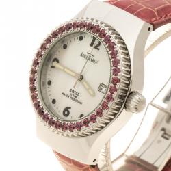 AquaMarin White Mother of Pearl Stainless Steel Sea Star Women's Wristwatch 37 mm