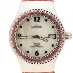 AquaMarin White Mother of Pearl Stainless Steel Sea Star Women's Wristwatch 37 mm