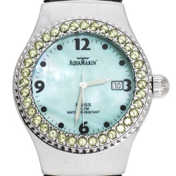 AquaMarin Green Mother of Pearl Stainless Steel Sea Star Women's Wristwatch 37 mm