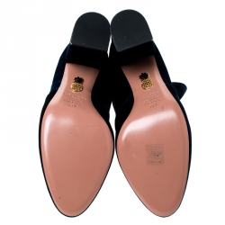 Pre Owned حذاء بوت كاحل أكوازورا قطيفة أزرق مقاس 39.5