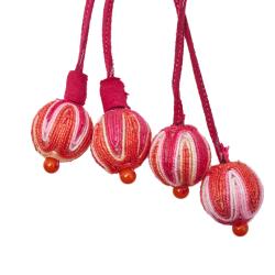 Pre Owned صندل أكوازورا رابطة كاحل خرز شراشيب تروبيكانا سويدي وردي بارادايس مقاس 39