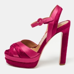 Pink Satin And Coquette Platform Sandals
