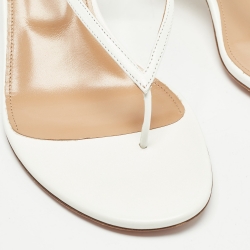 Pre Owned Aquazzura White Leather Slingback Sandals Size 39.5