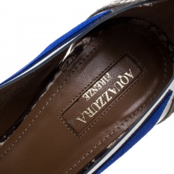 Pre Owned حذاء كعب عالي أكوازورا مقدمة مدببة فيرلس جلد ثعبان وسويدي متعدد الألوان مقاس 36