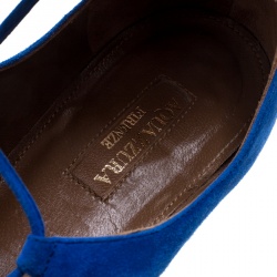 Pre Owned حذاء فلات أكوازورا شريستي جلد أسود برباط مقاس 38