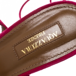 مملوكة مسبقًا صندل أكوازورا ملتف كاحل خرز شراشيب تروبيكانا سويدي وردي بارادايس مقاس 39.5