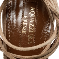 Pre Owned صندل أكوازورا سيور ملتفة وايلد ثينغ سويدي شراشيب بيج مقاس 38