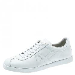 Pre Owned Aquazzura White leather The A Lace Up Sneakers Size 40