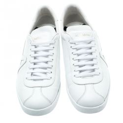 Pre Owned Aquazzura White leather The A Lace Up Sneakers Size 40