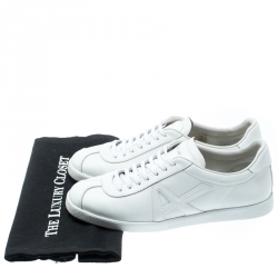 Pre Owned Aquazzura White leather The A Lace Up Sneakers Size 40