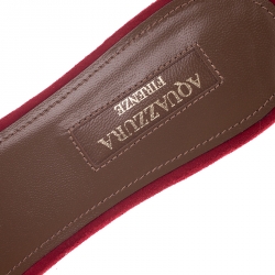 مملوكة مسبقًا حذاء سلايدز أكوازورا فلات Wild Thing شراشيب سويدي أحمر مقاس 37