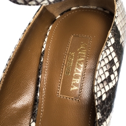 Pre Owned حذاء كعب عالي أكوازورا دولتشي فيتا حزام كاحل جلد نقشة الثعبان مقاس 37