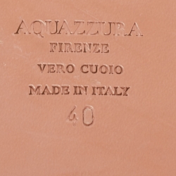 Pre Owned Aquazzura White Canvas Crystal Embellished Slide Flats Size 40