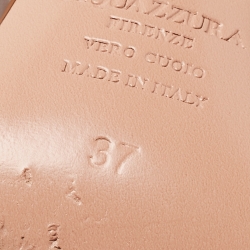 Pre Owned Aquazzura Brown Leather Twist Slide Sandals Size 37