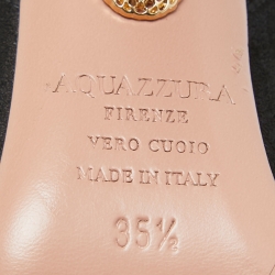 Pre Owned Aquazzura Black Suede Slingback Ankle Tie Pumps Size 35.5