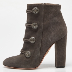Grey Suede Detail Ankle Boots