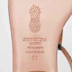 Pre Owned Aquazzura Tricolor Embossed Python Almost Bare Sandals Size 36