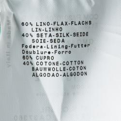 مملوكة مسبقًا طقم أرماني كالزوني تنورة مستقيمة وبليزر كتان حرير أزرق M