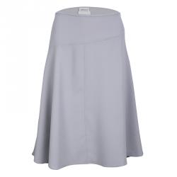 Pre Owned Armani Collezioni Grey Flared Skirt M