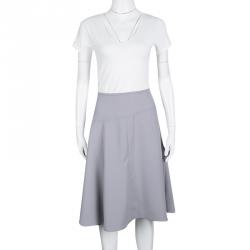 Pre Owned Armani Collezioni Grey Flared Skirt M