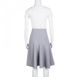 Pre Owned Armani Collezioni Grey Flared Skirt M