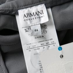 Pre Owned Armani Collezioni Grey Wide Leg Trousers M