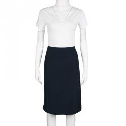 Pre Owned Armani Collezioni Navy Blue Pencil Skirt L