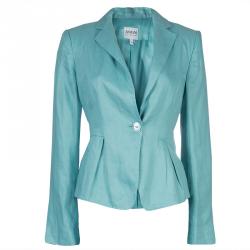 Armani Collezioni Turquoise Linen Pant Suit M
