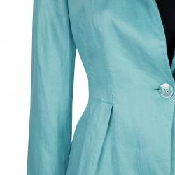 Armani Collezioni Turquoise Linen Pant Suit M
