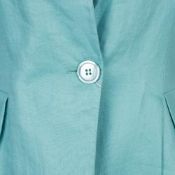 Armani Collezioni Turquoise Linen Pant Suit M