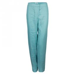Armani Collezioni Turquoise Linen Pant Suit M