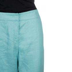 Armani Collezioni Turquoise Linen Pant Suit M
