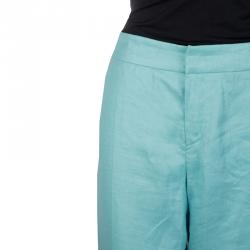 Armani Collezioni Turquoise Linen Pant Suit M