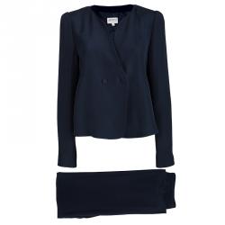 Pre Owned Armani Collezioni Navy Blue Cady Pant Suit M