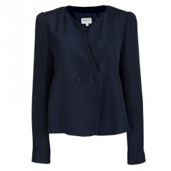 Pre Owned Armani Collezioni Navy Blue Cady Pant Suit M