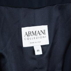 Pre Owned Armani Collezioni Navy Blue Cady Pant Suit M
