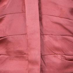 Pre Owned Armani Collezioni Red Silk Long Sleeve Blouse M