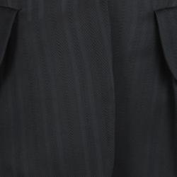 مملوكة مسبقًا Armani Collezioni Black Self Striped Wool Blend Pant Suit S